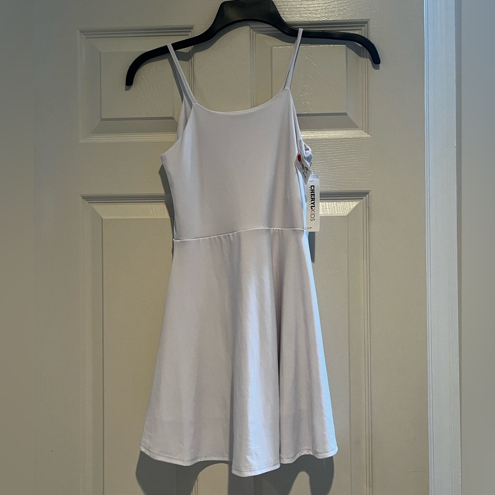 NWT - Cheryl Kids - White Spaghetti Strap Dress - Girls Large (14)
